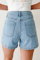 Sunny Side Patch Pocket Denim Shorts