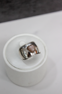 Sterling Band Heart Single Stone Ring-Statement Rings-Rae Collective, Women's Online Fashion Boutique Located in Phoenix, Arizona (Scottsdale Area)