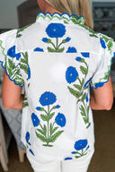 Bluebell Garden Scallop Blouse