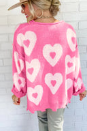 Pearl Beaded Heart Drop Shoulder Sweater-Sweaters-Krush Kandy, Women's Online Fashion Boutique Located in Phoenix, Arizona (Scottsdale Area)