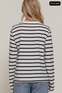 Long Sleeve Round Neck Stripe Tee-Long Sleeve Tops-Krush Kandy, Women's Online Fashion Boutique Located in Phoenix, Arizona (Scottsdale Area)
