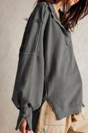 Exposed Seam Side Slit Long Sleeve Sweatshirt-Rae Collective, Women's Online Fashion Boutique Located in Phoenix, Arizona (Scottsdale Area)