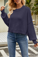 Round Neck Dropped Shoulder Sweater-Rae Collective, Women's Online Fashion Boutique Located in Phoenix, Arizona (Scottsdale Area)