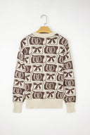 Western Rodeo Bow & Horseshoe Sweater-Sweaters-Krush Kandy, Women's Online Fashion Boutique Located in Phoenix, Arizona (Scottsdale Area)