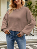 Round Neck Dropped Shoulder Sweater-Rae Collective, Women's Online Fashion Boutique Located in Phoenix, Arizona (Scottsdale Area)