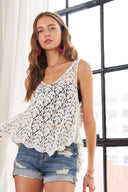 Women’s Leaf Crochet Sleeveless Tank Top