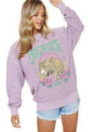 Dreamer Leopard 1972 Graphic Corduroy Sweatshirt-Krush Kandy, Women's Online Fashion Boutique Located in Phoenix, Arizona (Scottsdale Area)