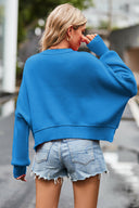 Round Neck Drop Shoulder Long Sleeve Sweater-Rae Collective, Women's Online Fashion Boutique Located in Phoenix, Arizona (Scottsdale Area)