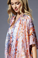 Abstract Print Silky Feel Kimono-Kimono-Rae Collective, Women's Online Fashion Boutique Located in Phoenix, Arizona (Scottsdale Area)
