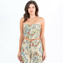 Jacquard Fabric Corset Style Top-Tops-Krush Kandy, Women's Online Fashion Boutique Located in Phoenix, Arizona (Scottsdale Area)