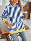 Lovelet Drawstring Striped Long Sleeve Hoodie-Rae Collective, Women's Online Fashion Boutique Located in Phoenix, Arizona (Scottsdale Area)