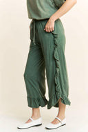 MineralWash fun Side Ruffle Croppped pants HP5796-Krush Kandy, Women's Online Fashion Boutique Located in Phoenix, Arizona (Scottsdale Area)
