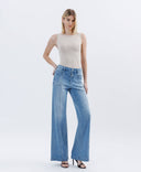 High Rise Full Length Extreme Wide Leg Jeans