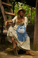 Heavenly Embroidered Fringe Bag – Denim