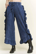 MineralWash fun Side Ruffle Croppped pants HP5796-Krush Kandy, Women's Online Fashion Boutique Located in Phoenix, Arizona (Scottsdale Area)