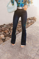 Kancan Deep River Slim Flare Jeans-Jeans-Krush Kandy, Women's Online Fashion Boutique Located in Phoenix, Arizona (Scottsdale Area)