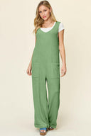 Double Take Full Size Texture Sleeveless Wide Leg Jumpsuit-Rae Collective, Women's Online Fashion Boutique Located in Phoenix, Arizona (Scottsdale Area)