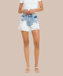 Sunbleached Distressed Mom Shorts-Denim-Rae Collective, Women's Online Fashion Boutique Located in Phoenix, Arizona (Scottsdale Area)
