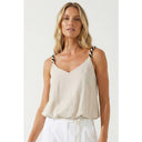 Contrast Twisted Strap High Low Bubble Top