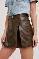 Front Pleated Faux Leather Skort-Skirts-Krush Kandy, Women's Online Fashion Boutique Located in Phoenix, Arizona (Scottsdale Area)