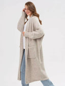 Pocketed Open Front Long Sleeve Longline Cardigan-Rae Collective, Women's Online Fashion Boutique Located in Phoenix, Arizona (Scottsdale Area)