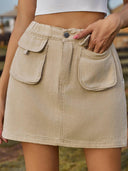 Pocketed Elastic Waist Denim Skirt-Rae Collective, Women's Online Fashion Boutique Located in Phoenix, Arizona (Scottsdale Area)
