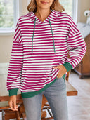 Lovelet Drawstring Striped Long Sleeve Hoodie-Rae Collective, Women's Online Fashion Boutique Located in Phoenix, Arizona (Scottsdale Area)