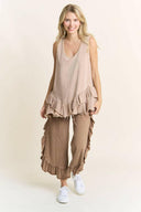 MineralWash fun Side Ruffle Croppped pants HP5796-Krush Kandy, Women's Online Fashion Boutique Located in Phoenix, Arizona (Scottsdale Area)