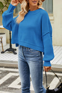 Round Neck Dropped Shoulder Sweater-Rae Collective, Women's Online Fashion Boutique Located in Phoenix, Arizona (Scottsdale Area)