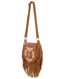 Monarch Butterfly Fringe Bag – Dark Tan