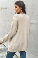 Perfee Button Front Drop Shoulder Waffle Cardigan-Rae Collective, Women's Online Fashion Boutique Located in Phoenix, Arizona (Scottsdale Area)