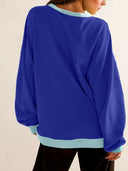 Lovelet Contrast Round Neck Long Sleeve Sweatshirt-Rae Collective, Women's Online Fashion Boutique Located in Phoenix, Arizona (Scottsdale Area)