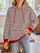 Lovelet Drawstring Striped Long Sleeve Hoodie-Rae Collective, Women's Online Fashion Boutique Located in Phoenix, Arizona (Scottsdale Area)