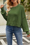 Round Neck Dropped Shoulder Sweater-Rae Collective, Women's Online Fashion Boutique Located in Phoenix, Arizona (Scottsdale Area)