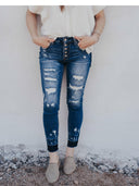Brunch Culture Contrast Hem Distressed Jeans-Jeans-Krush Kandy, Women's Online Fashion Boutique Located in Phoenix, Arizona (Scottsdale Area)