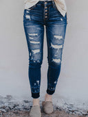 Brunch Culture Contrast Hem Distressed Jeans-Jeans-Krush Kandy, Women's Online Fashion Boutique Located in Phoenix, Arizona (Scottsdale Area)