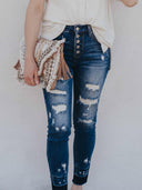 Brunch Culture Contrast Hem Distressed Jeans-Jeans-Krush Kandy, Women's Online Fashion Boutique Located in Phoenix, Arizona (Scottsdale Area)