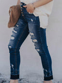 Brunch Culture Contrast Hem Distressed Jeans-Jeans-Krush Kandy, Women's Online Fashion Boutique Located in Phoenix, Arizona (Scottsdale Area)
