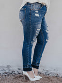 Brunch Culture Contrast Hem Distressed Jeans-Jeans-Krush Kandy, Women's Online Fashion Boutique Located in Phoenix, Arizona (Scottsdale Area)