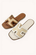 Raffia Layered Cut Out Design Sandals-Sandals-Rae Collective, Women's Online Fashion Boutique Located in Phoenix, Arizona (Scottsdale Area)