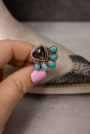 Heart Stone Turquoise Cluster Ring-Rings-Rae Collective, Women's Online Fashion Boutique Located in Phoenix, Arizona (Scottsdale Area)