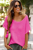 Cotton Candy Breeze Loose Knit Dolman Top-Tops-Rae Collective, Women's Online Fashion Boutique Located in Phoenix, Arizona (Scottsdale Area)