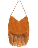Monterey Embroidered Fringe Bag – Dark Tan
