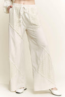 Palomino Sky Boho Lace Wide-Leg Pants-Bottoms-Rae Collective, Women's Online Fashion Boutique Located in Phoenix, Arizona (Scottsdale Area)