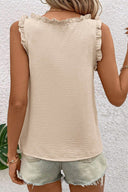 Soft Ruffle Trim Sleeveless Top-Tops-Krush Kandy, Women's Online Fashion Boutique Located in Phoenix, Arizona (Scottsdale Area)