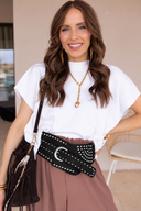 Wide Studded Western Buckle Belt | 3 Colors