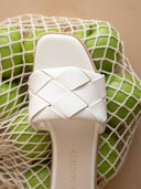 The Darla | White Woven Slide Sandal