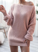 Balloon Sleeve Boat Neck Sweater Mini Dress-Rae Collective, Women's Online Fashion Boutique Located in Phoenix, Arizona (Scottsdale Area)