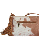 Dakota Fringe Cow Print Crossbody Bag