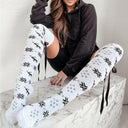 Christmas Element Bowknot Ribbed Trim Over Knee Stockings-Accessories-Rae Collective, Women's Online Fashion Boutique Located in Phoenix, Arizona (Scottsdale Area)